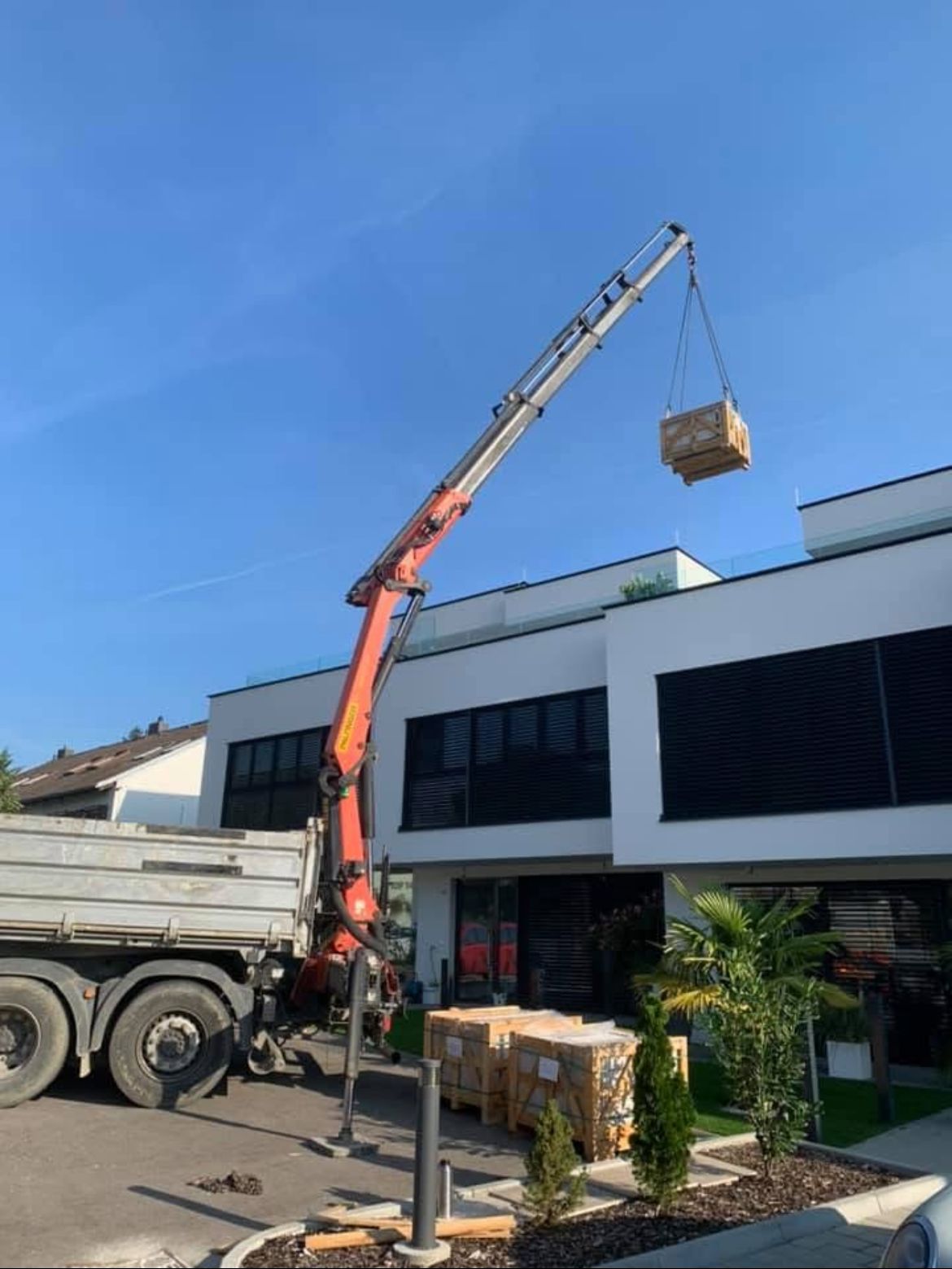 Transport von Baumaterial